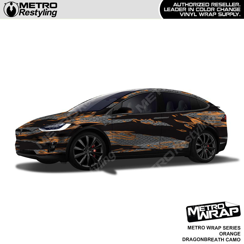 Metro Wrap Dragonbreath Orange Camouflage Vinyl Film