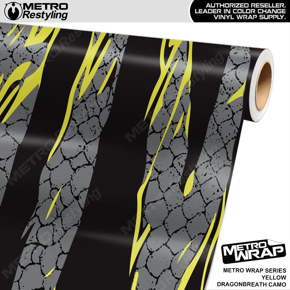 Metro Wrap Dragonbreath Yellow Camouflage Vinyl Film