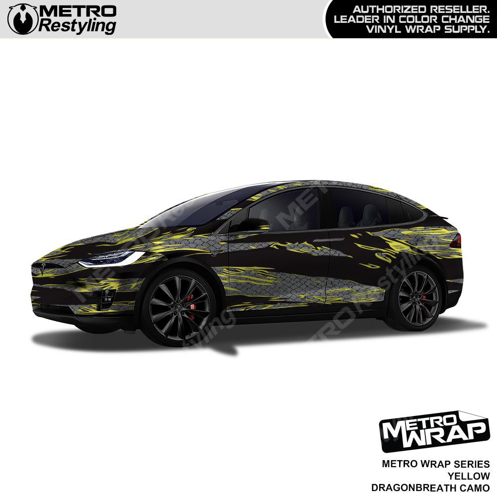 Metro Wrap Dragonbreath Yellow Camouflage Vinyl Film