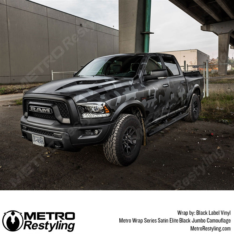 Black Camo Truck Wrap