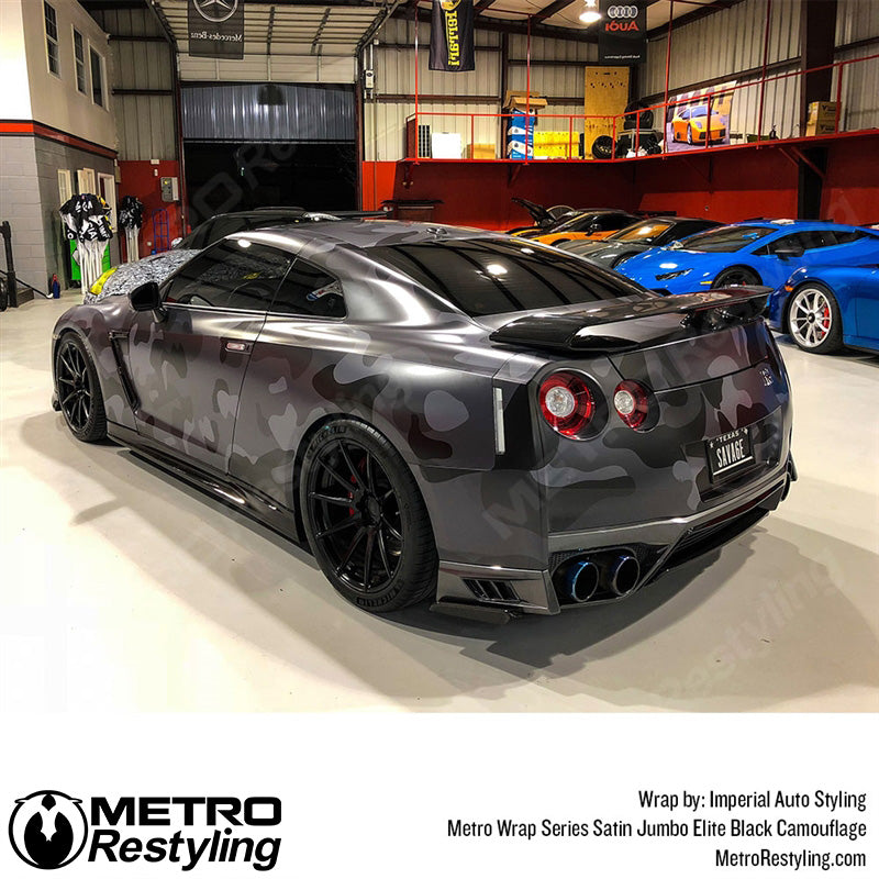 Black Camo Car Wrap