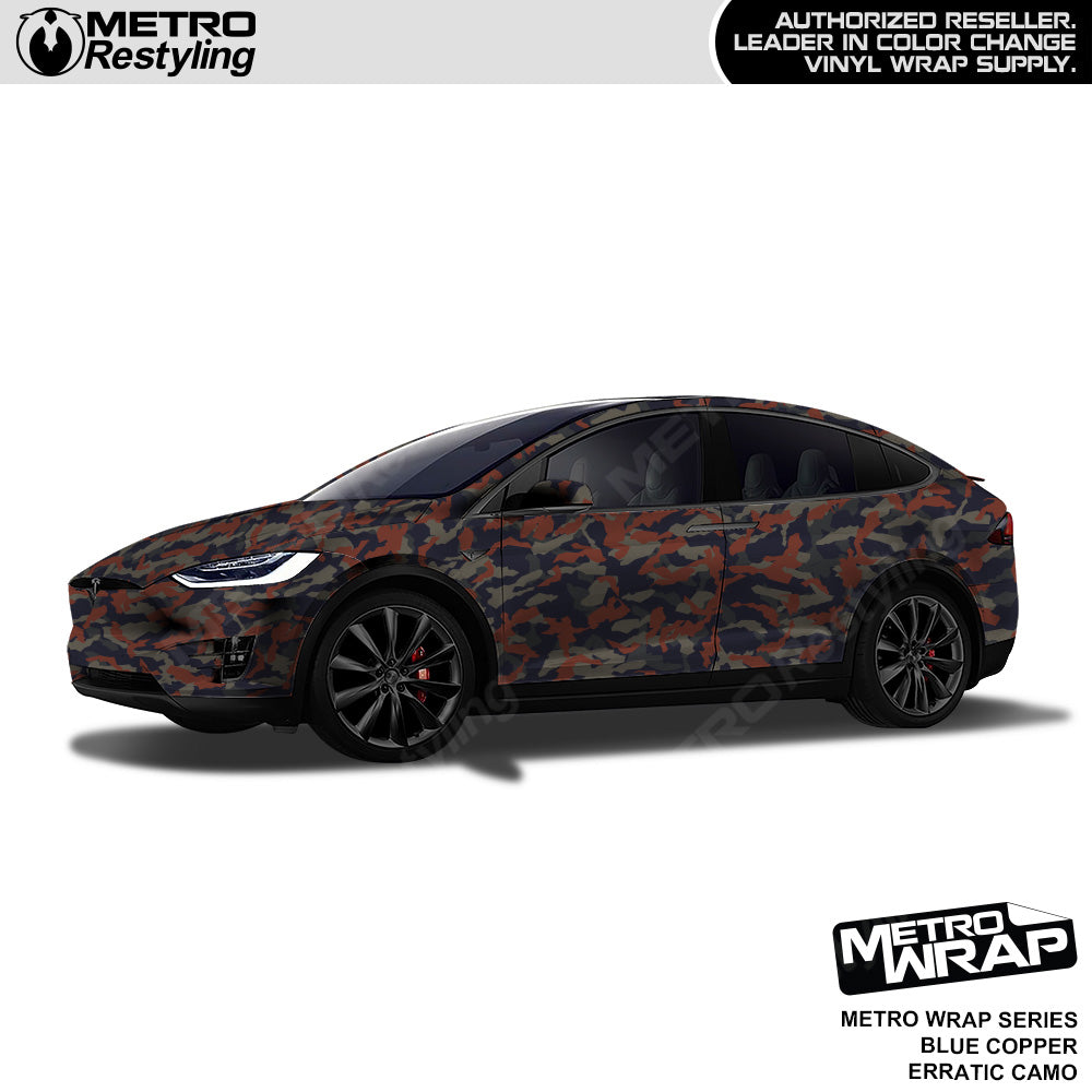 Metro Wrap Erratic Blue Copper Camouflage Vinyl Film