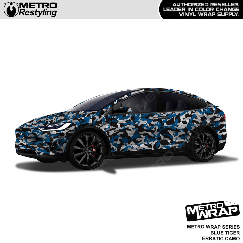 Metro Wrap Erratic Blue Tiger Camouflage Vinyl Film