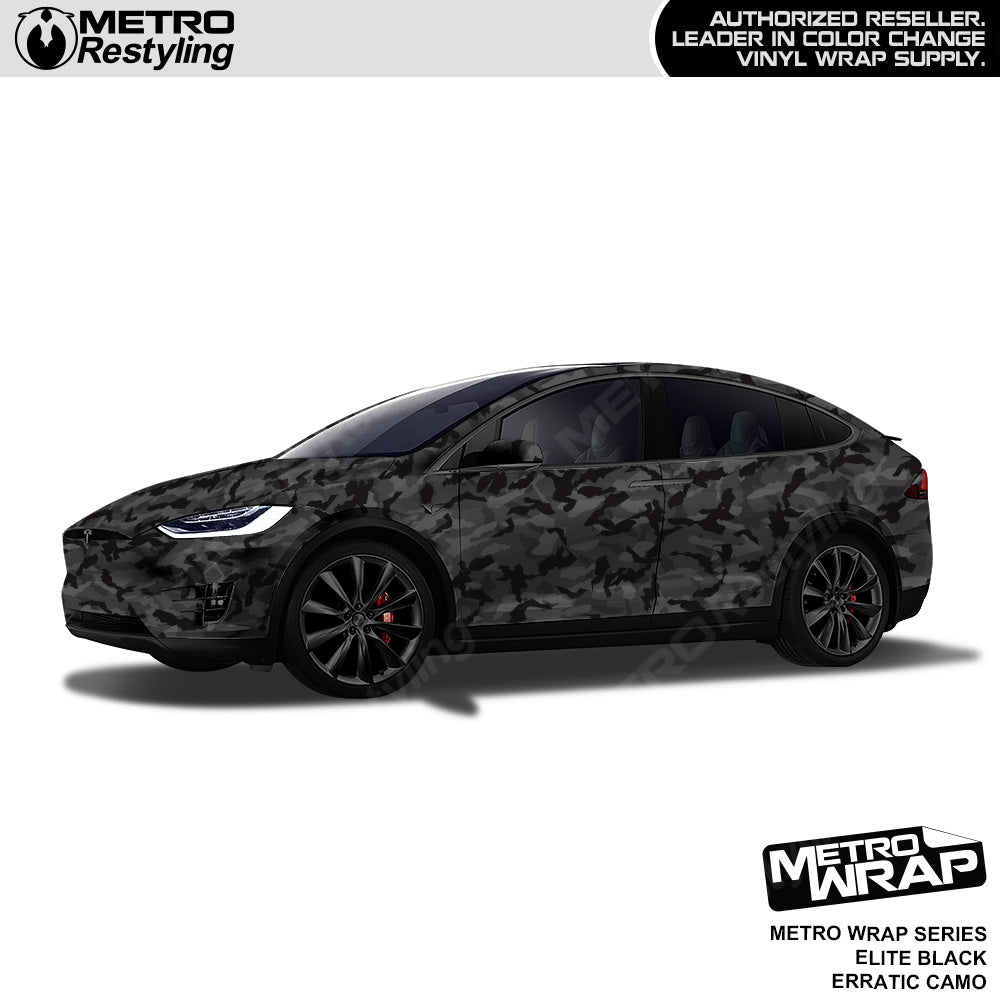 Metro Wrap Erratic Elite Black Camouflage Vinyl Film