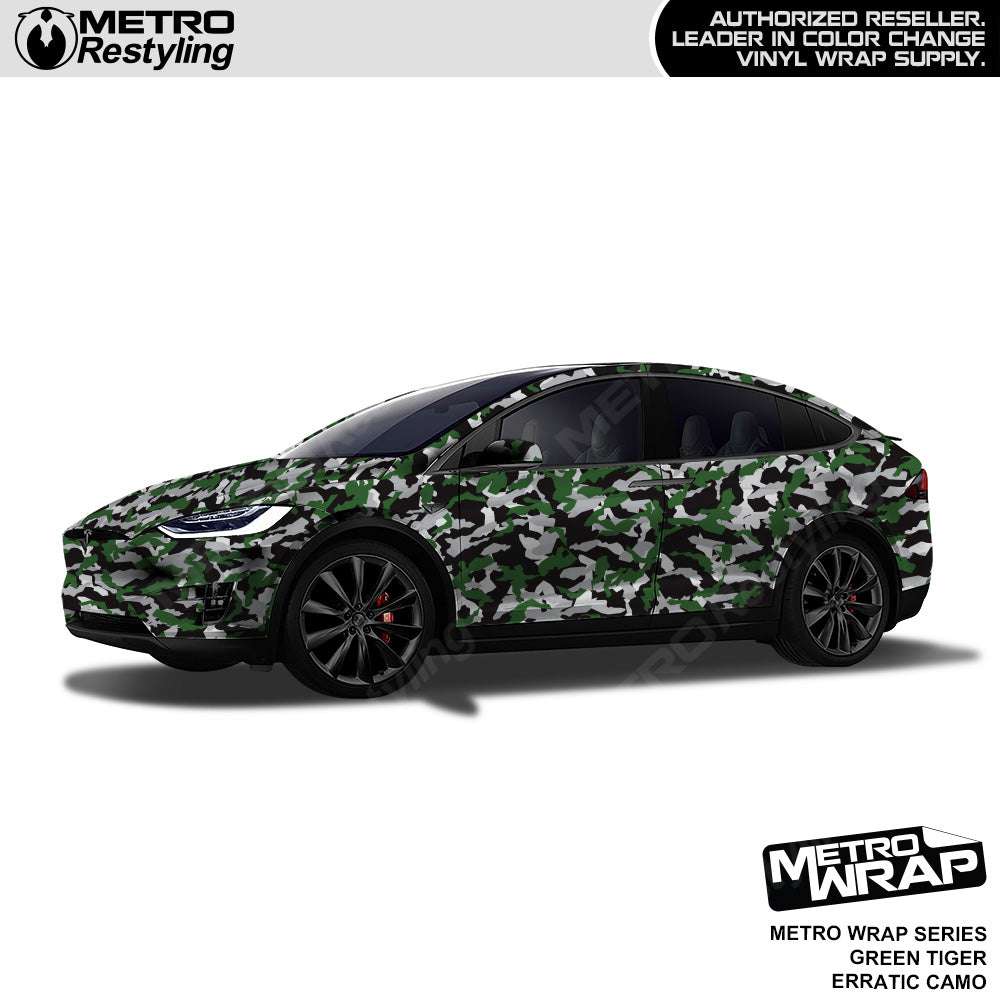 Metro Wrap Erratic Green Tiger Camouflage Vinyl Film