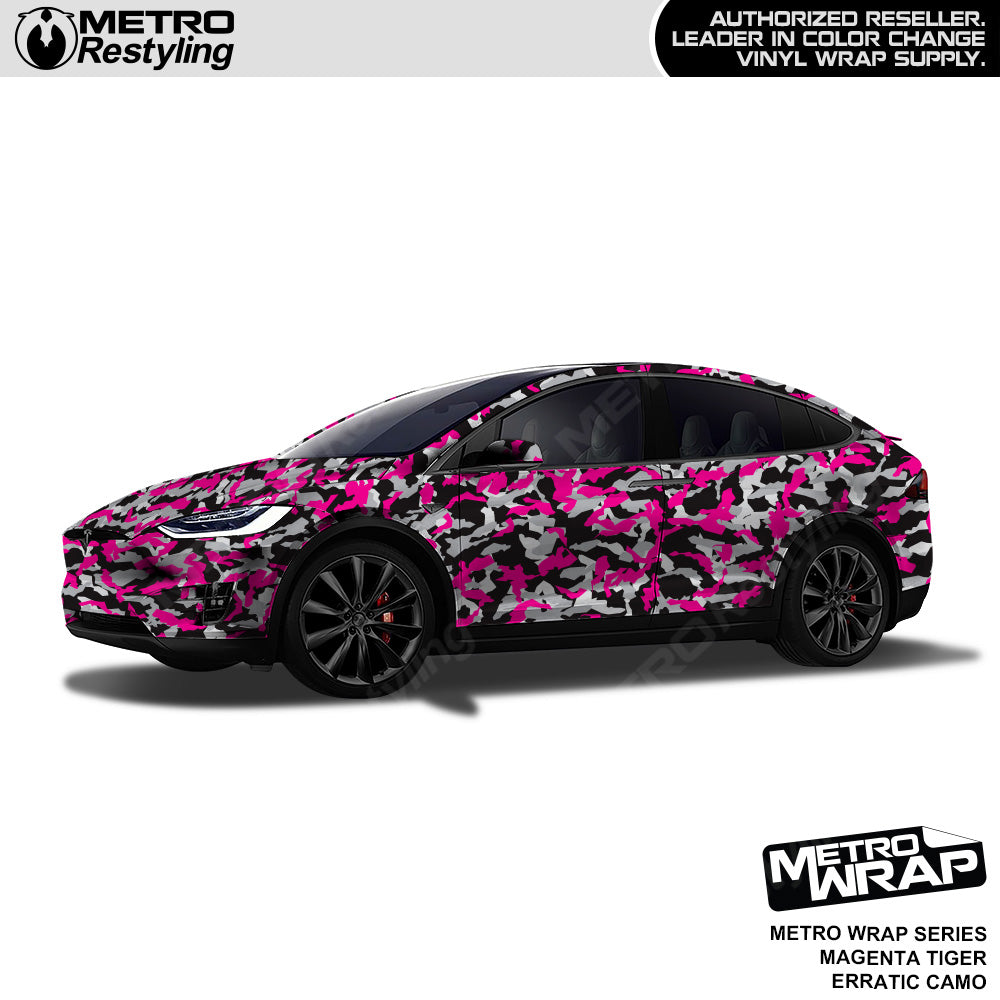 Metro Wrap Erratic Magenta Tiger Camouflage Vinyl Film
