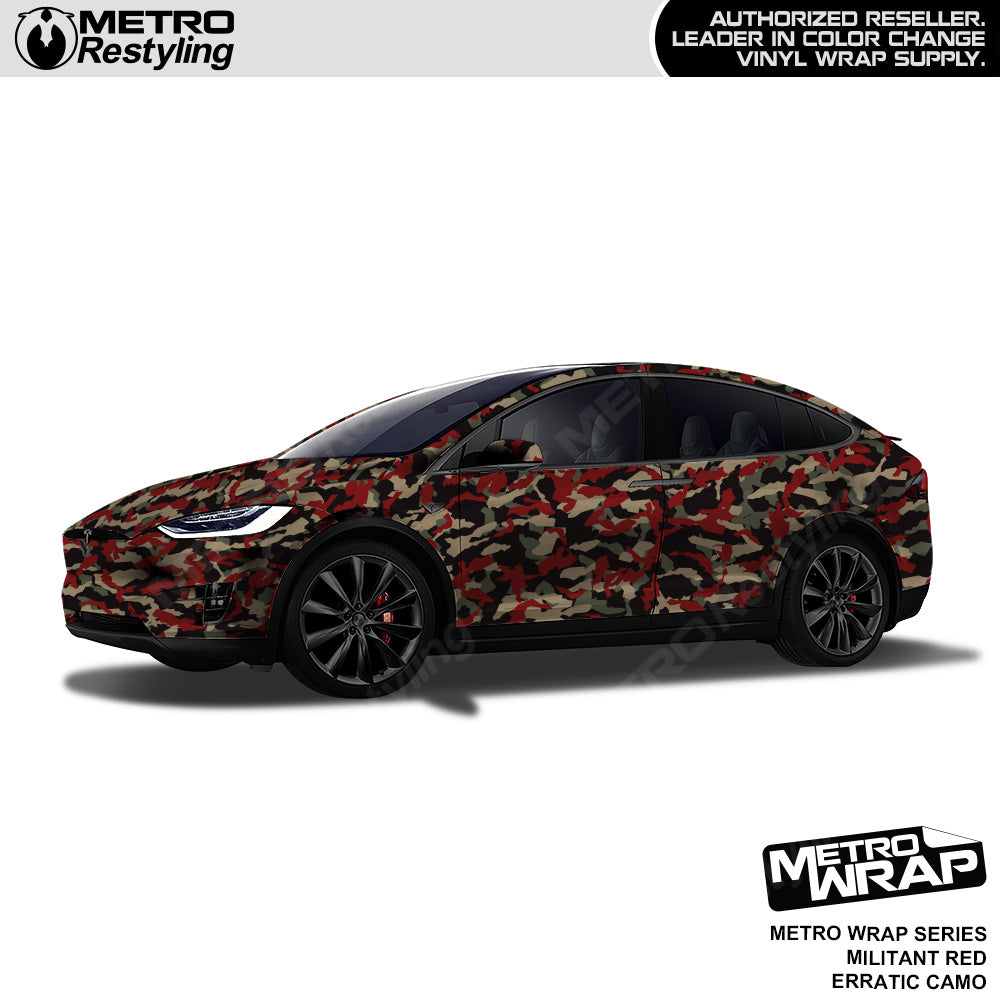 Metro Wrap Erratic Militant Red Camouflage Vinyl Film