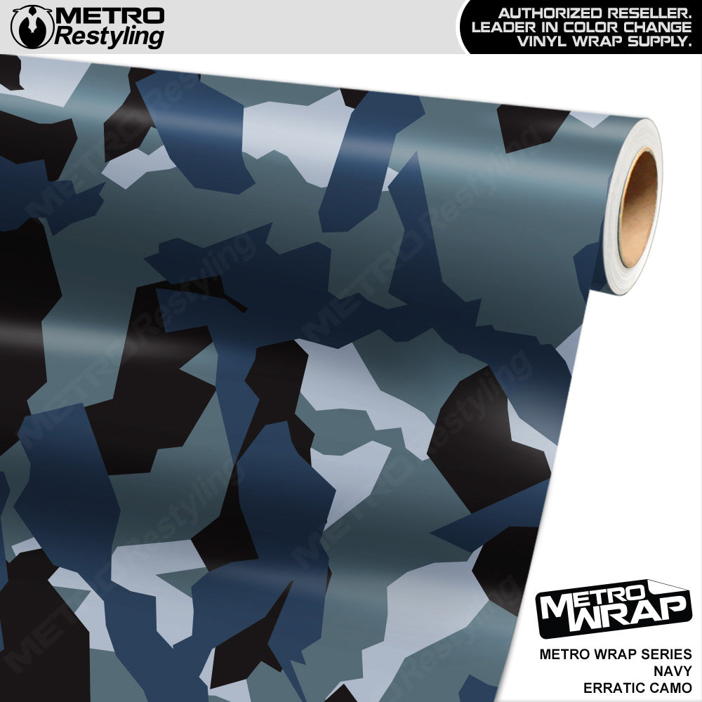Metro Wrap Erratic Navy Camouflage Vinyl Film