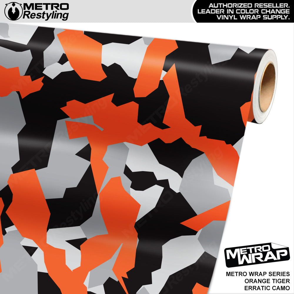 Metro Wrap Erratic Orange Tiger Camouflage Vinyl Film