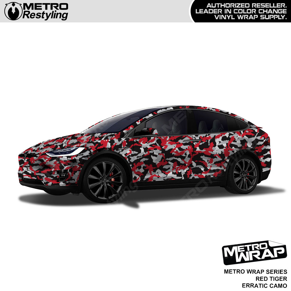 Metro Wrap Erratic Red Tiger Camouflage Vinyl Film