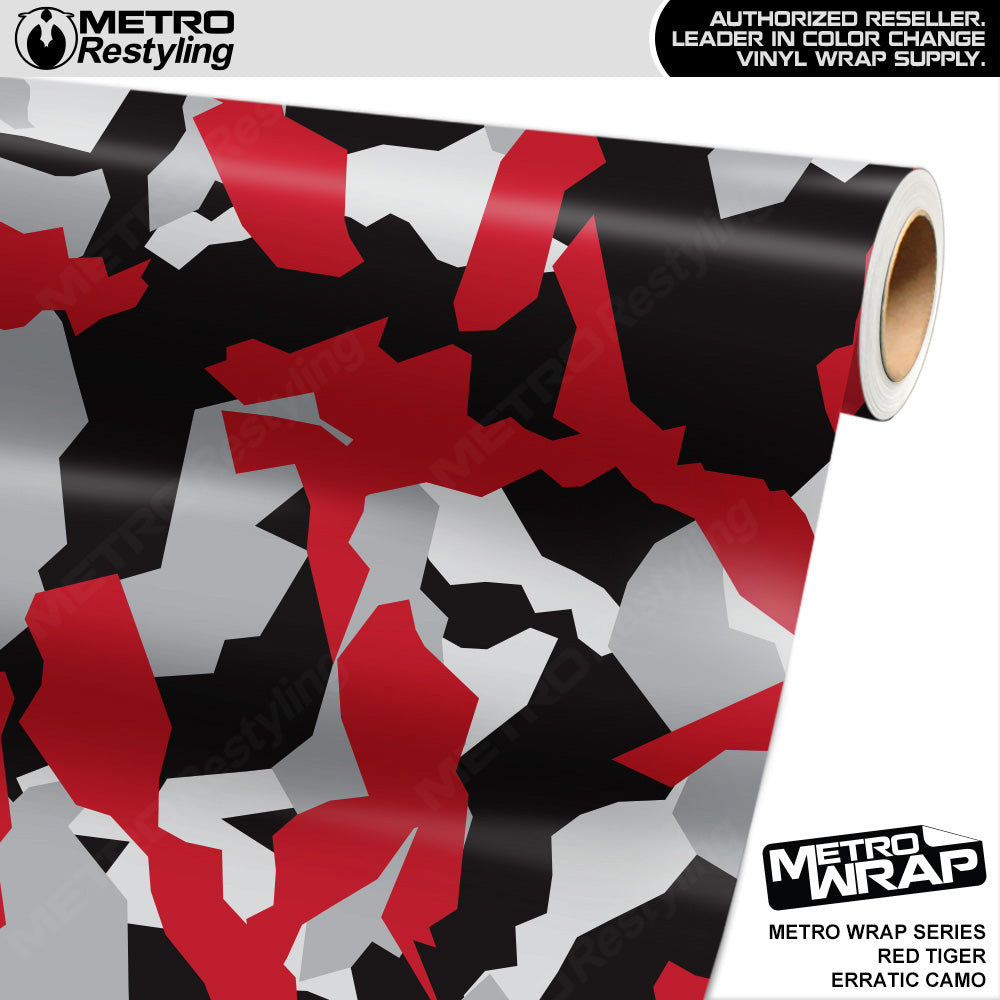Metro Wrap Erratic Red Tiger Camouflage Vinyl Film