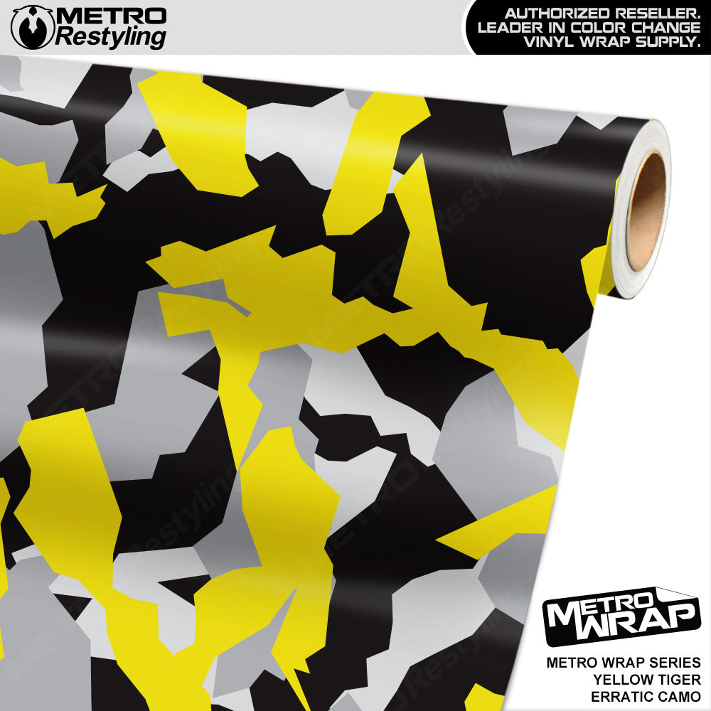 Metro Wrap Erratic Yellow Tiger Camouflage Vinyl Film