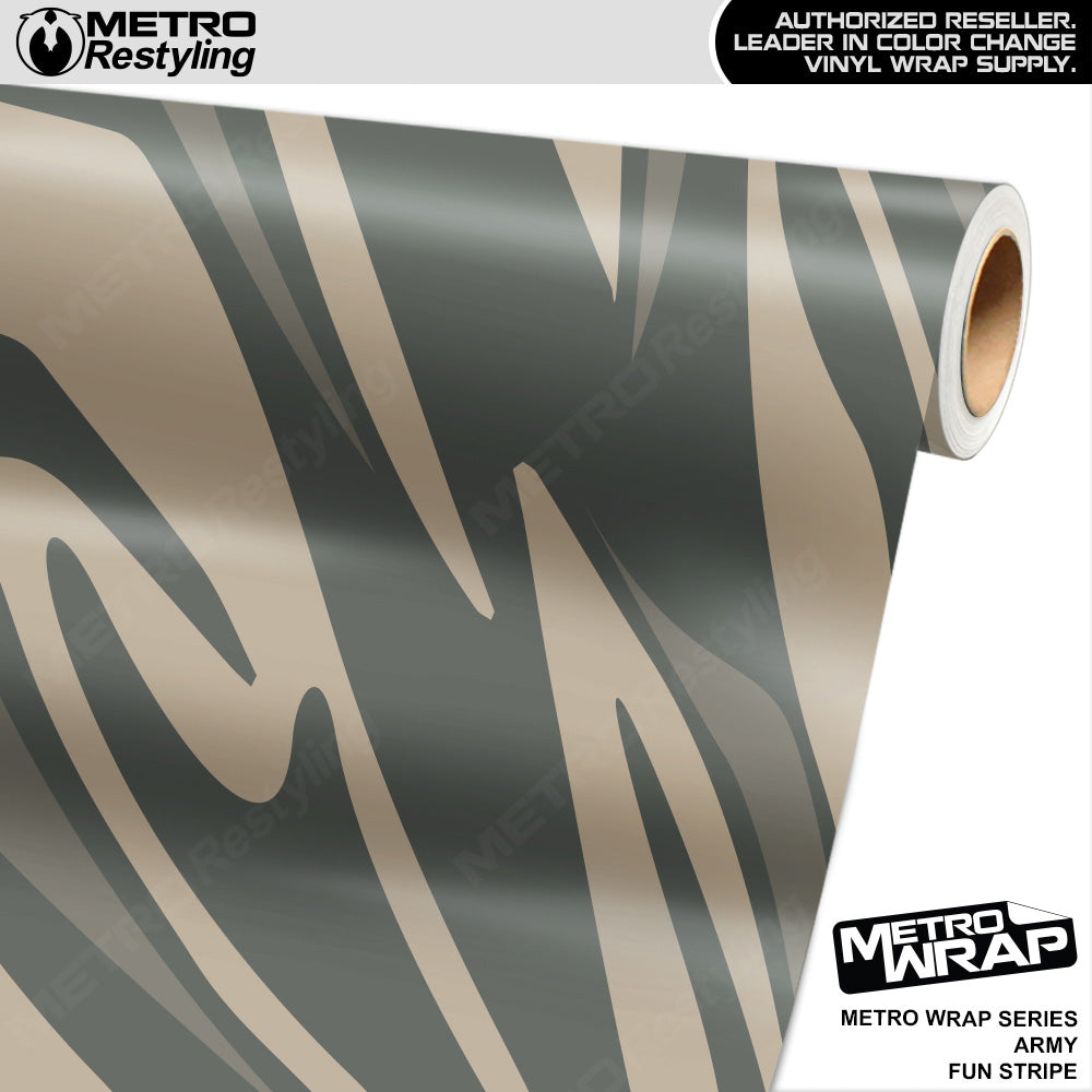 Metro Wrap Fun Stripe Army Camouflage Vinyl Film
