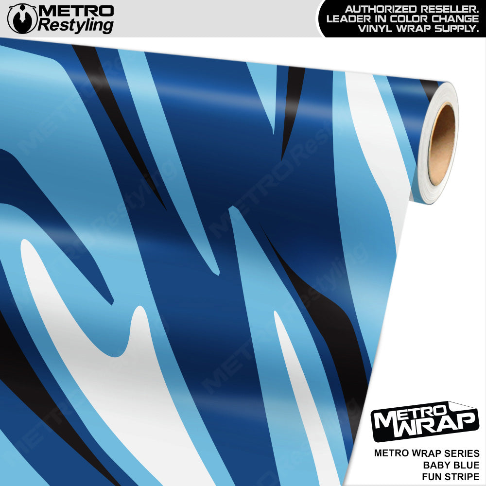 Metro Wrap Fun Stripe Baby Blue Camouflage Vinyl Film
