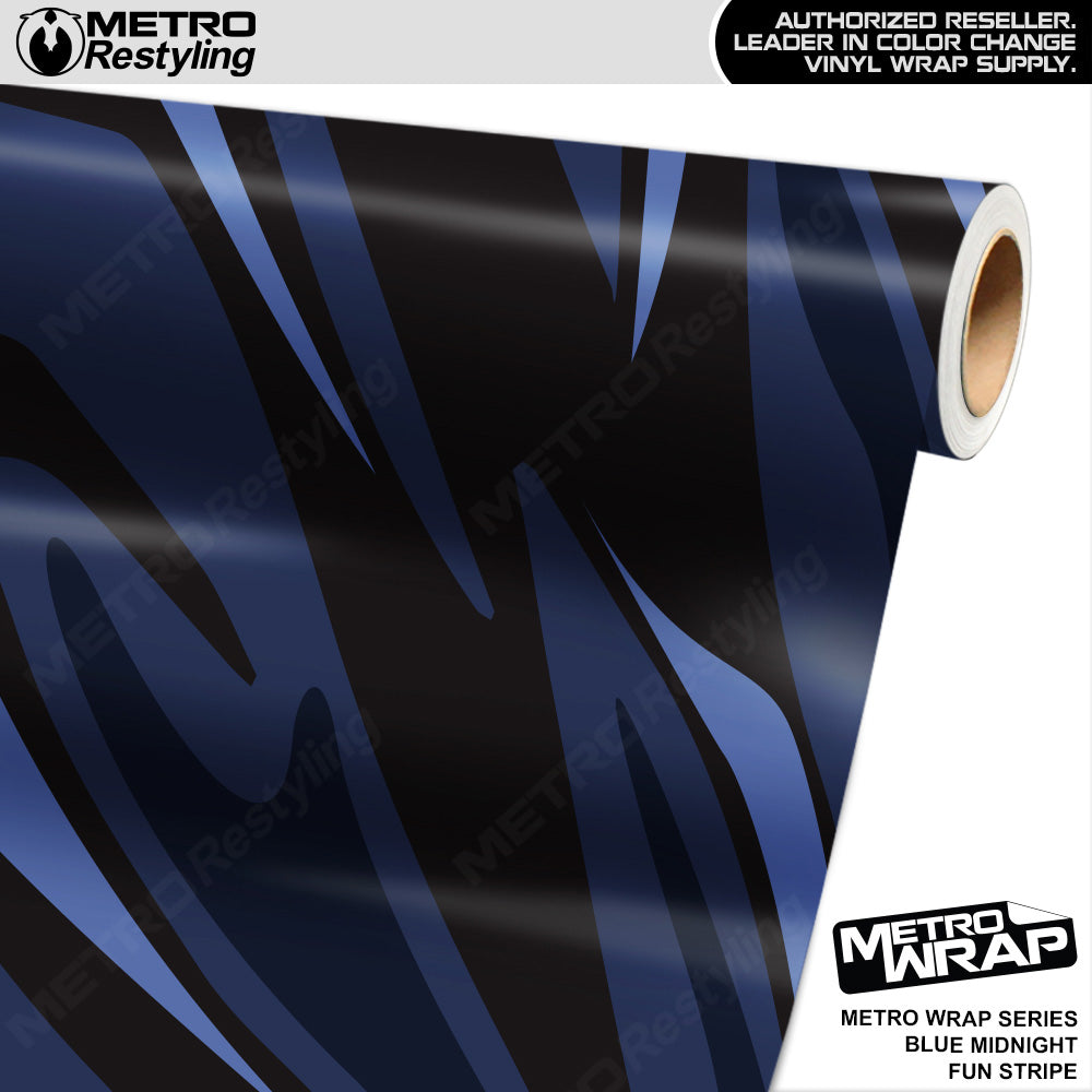 Metro Wrap Fun Stripe Blue Midnight Camouflage Vinyl Film