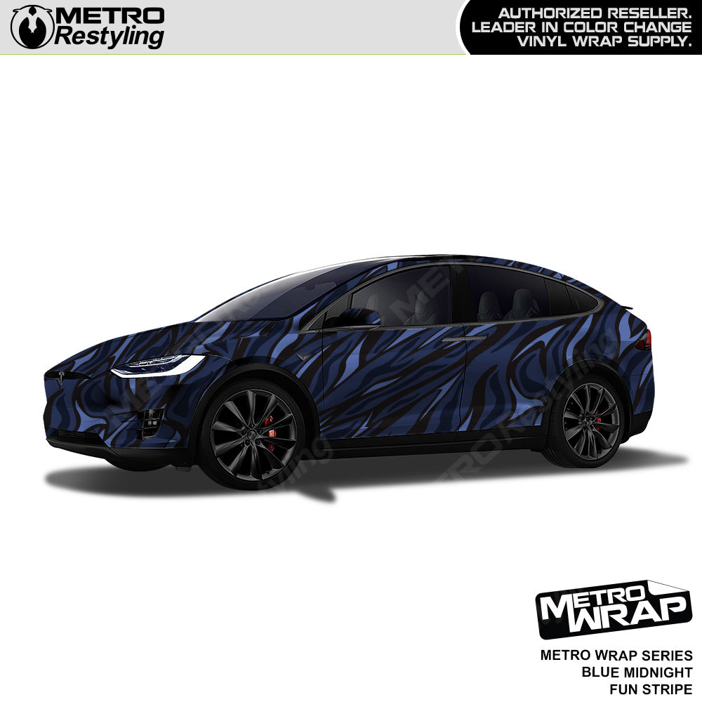 Metro Wrap Fun Stripe Blue Midnight Camouflage Vinyl Film