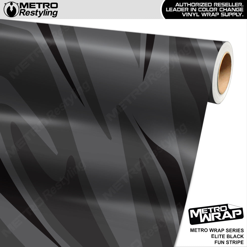 Metro Wrap Fun Stripe Elite Black Camouflage Vinyl Film