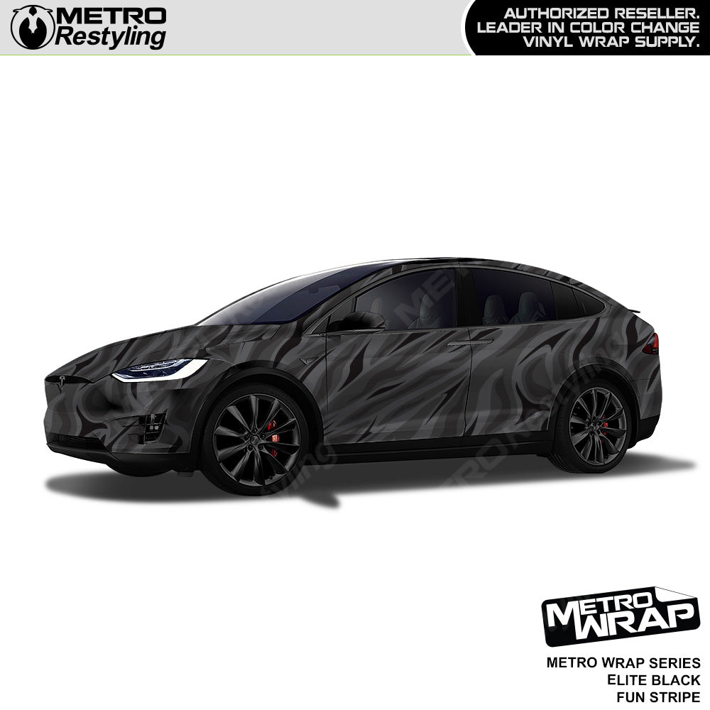 Metro Wrap Fun Stripe Elite Black Camouflage Vinyl Film