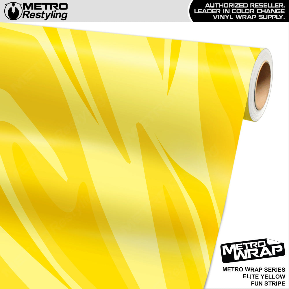 Metro Wrap Fun Stripe Elite Yellow Camouflage Vinyl Film