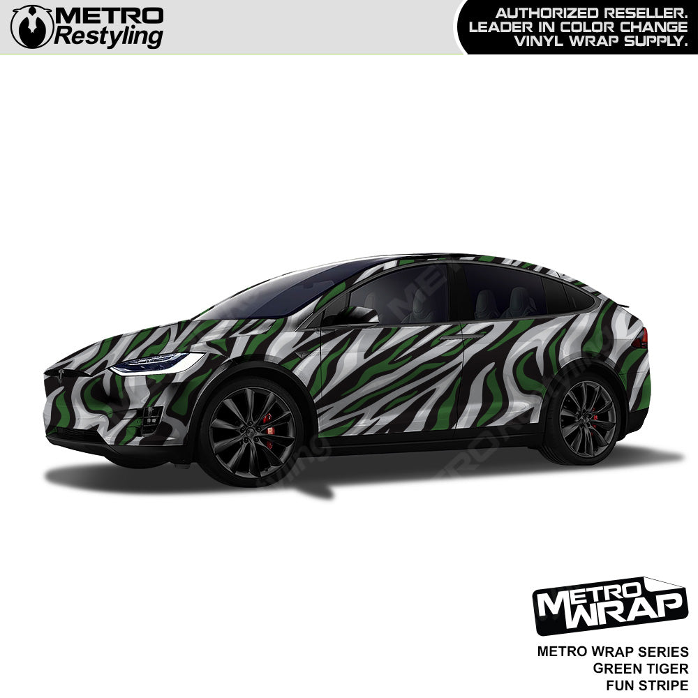 Metro Wrap Fun Stripe Green Tiger Camouflage Vinyl Film