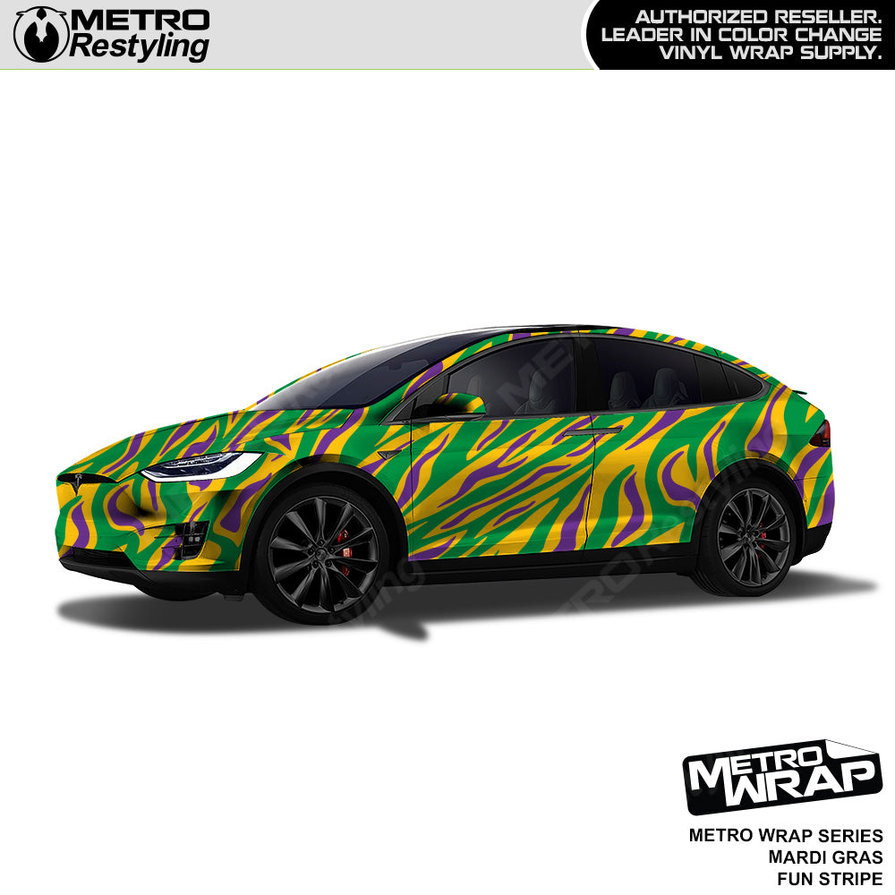 Metro Wrap Fun Stripe Mardi Gras Camouflage Vinyl Film