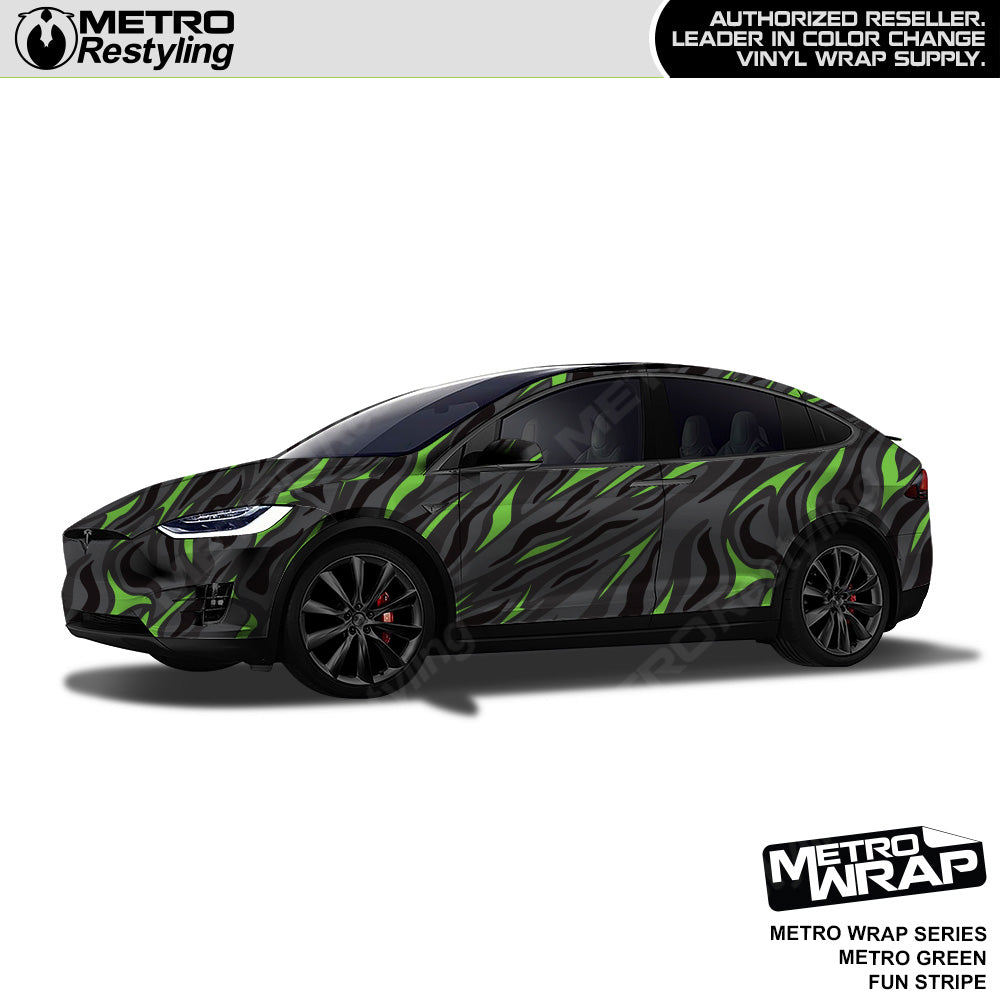Metro Wrap Fun Stripe Metro Green Camouflage Vinyl Film