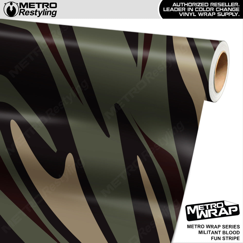 Metro Wrap Fun Stripe Militant Blood Camouflage Vinyl Film