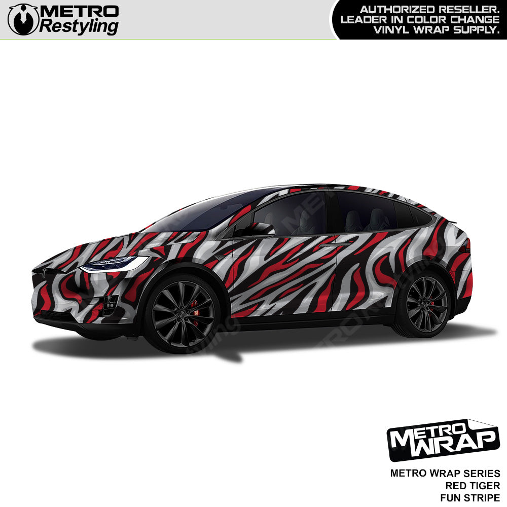Metro Wrap Fun Stripe Red Tiger Camouflage Vinyl Film