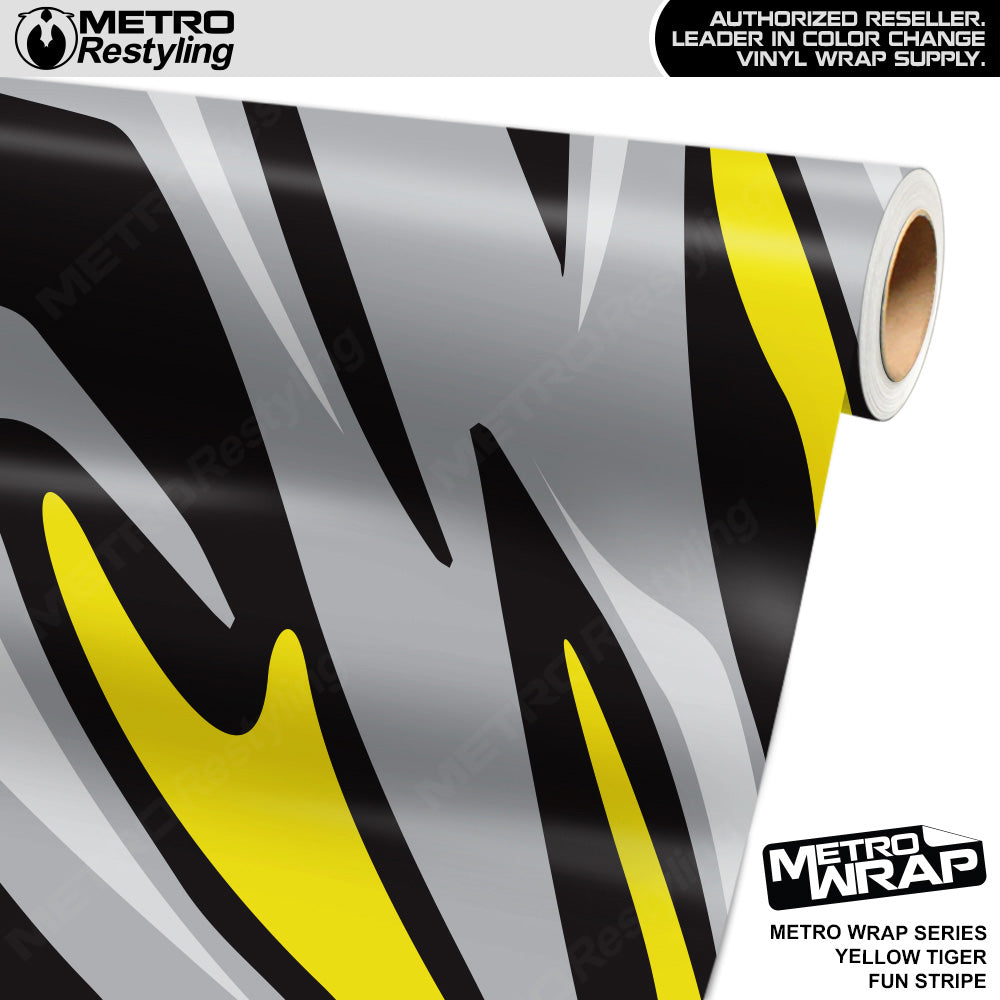 Metro Wrap Fun Stripe Yellow Tiger Camouflage Vinyl Film