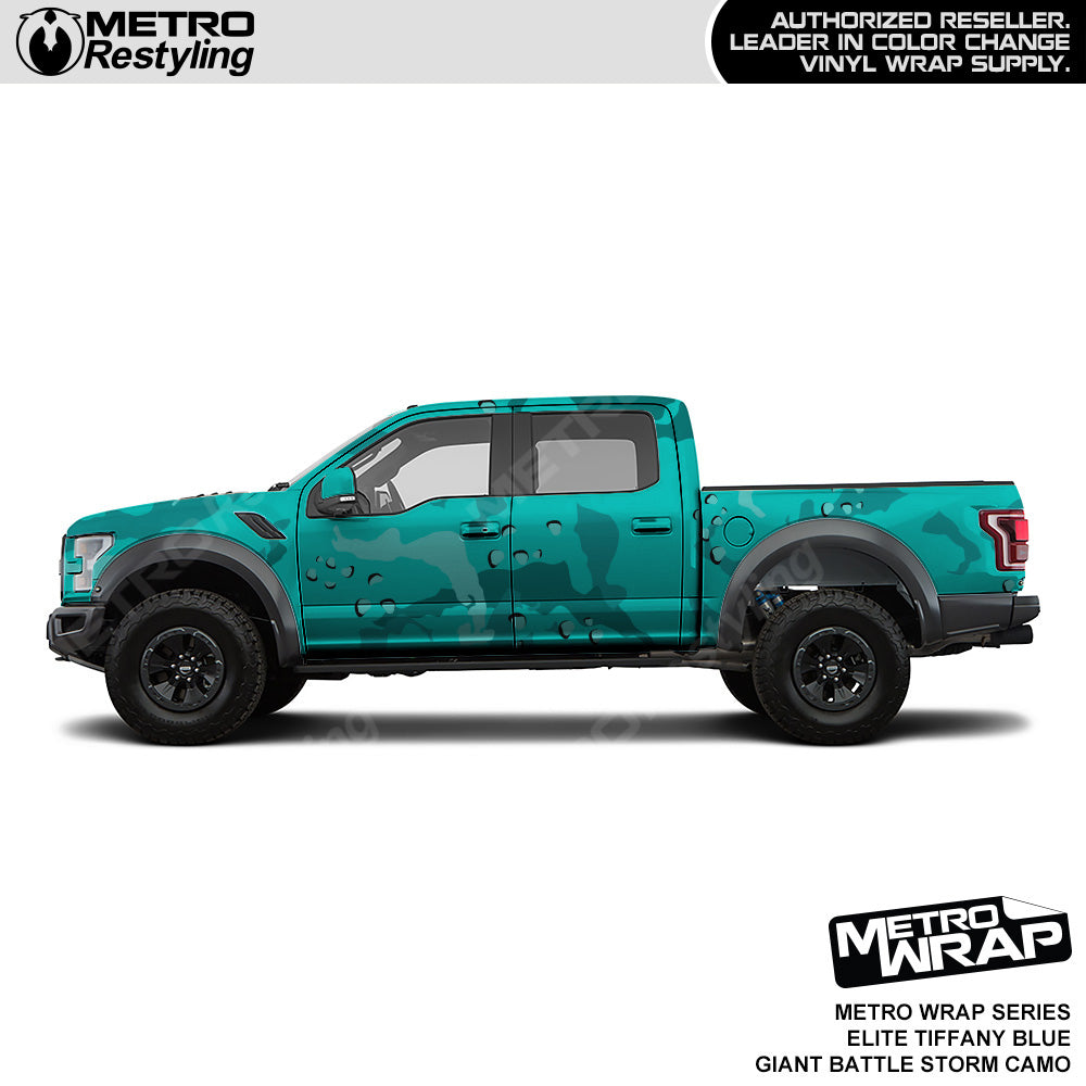 Metro Wrap Giant Battle Storm Elite Tiffany Blue Camouflage Vinyl Film