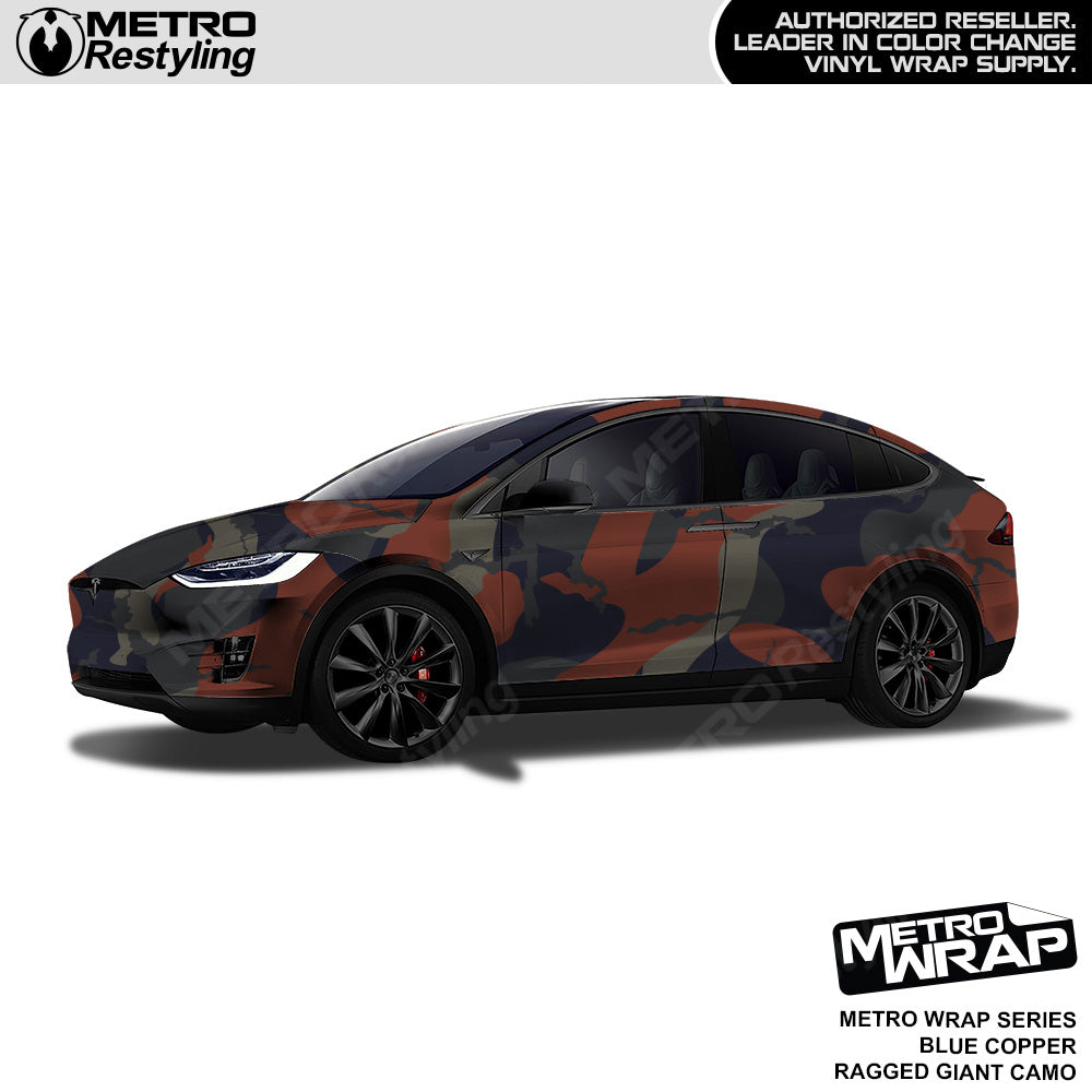 Metro Wrap Giant Ragged Blue Copper Camouflage Vinyl Film