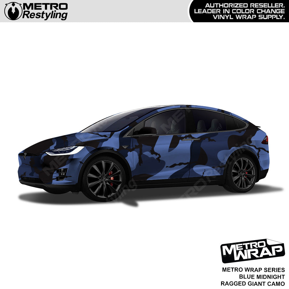 Metro Wrap Giant Ragged Blue Midnight Camouflage Vinyl Film