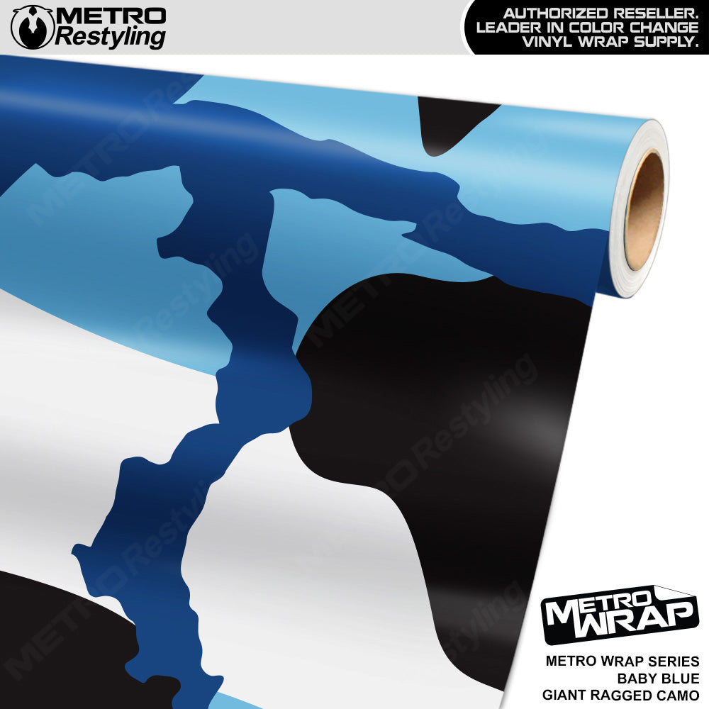 Metro Wrap Giant Ragged Baby Blue Camouflage Vinyl Film