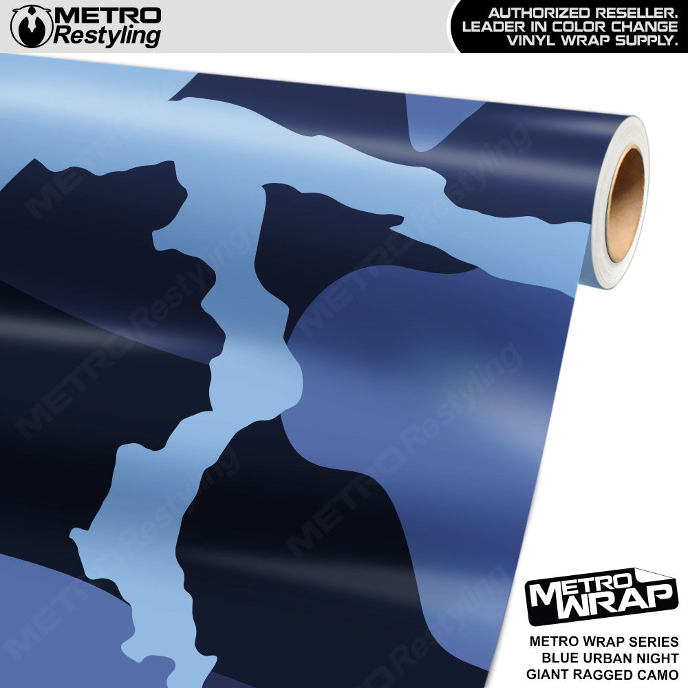 Metro Wrap Giant Ragged Blue Urban Night Camouflage Vinyl Film