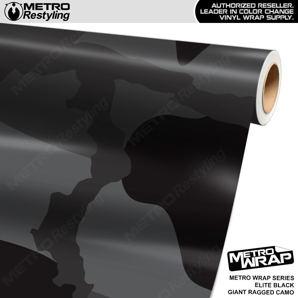Metro Wrap Giant Ragged Elite Black Camouflage Vinyl Film