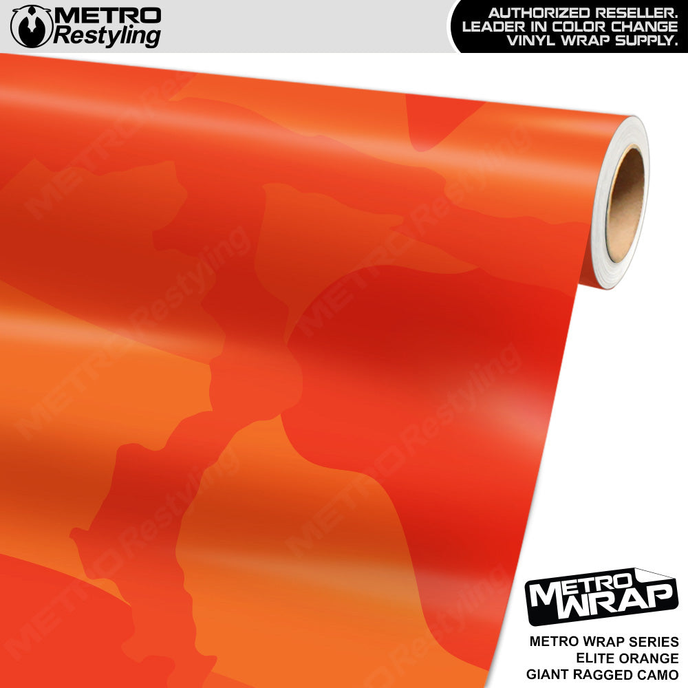 Metro Wrap Giant Ragged Elite Orange Camouflage Vinyl Film