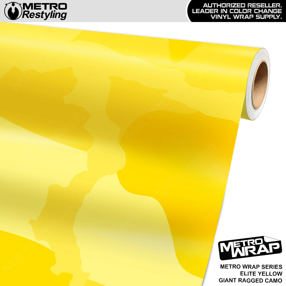 Metro Wrap Giant Ragged Elite Yellow Camouflage Vinyl Film