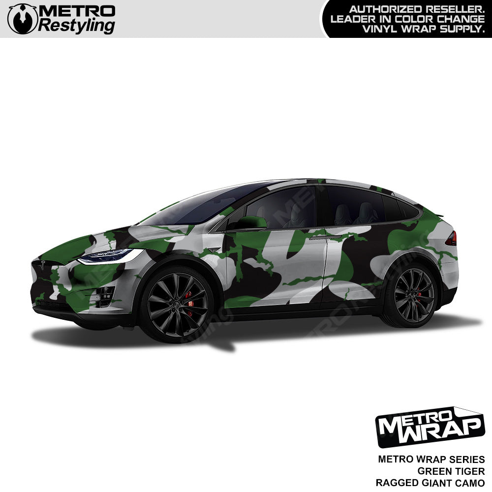 Metro Wrap Giant Ragged Green Tiger Camouflage Vinyl Film