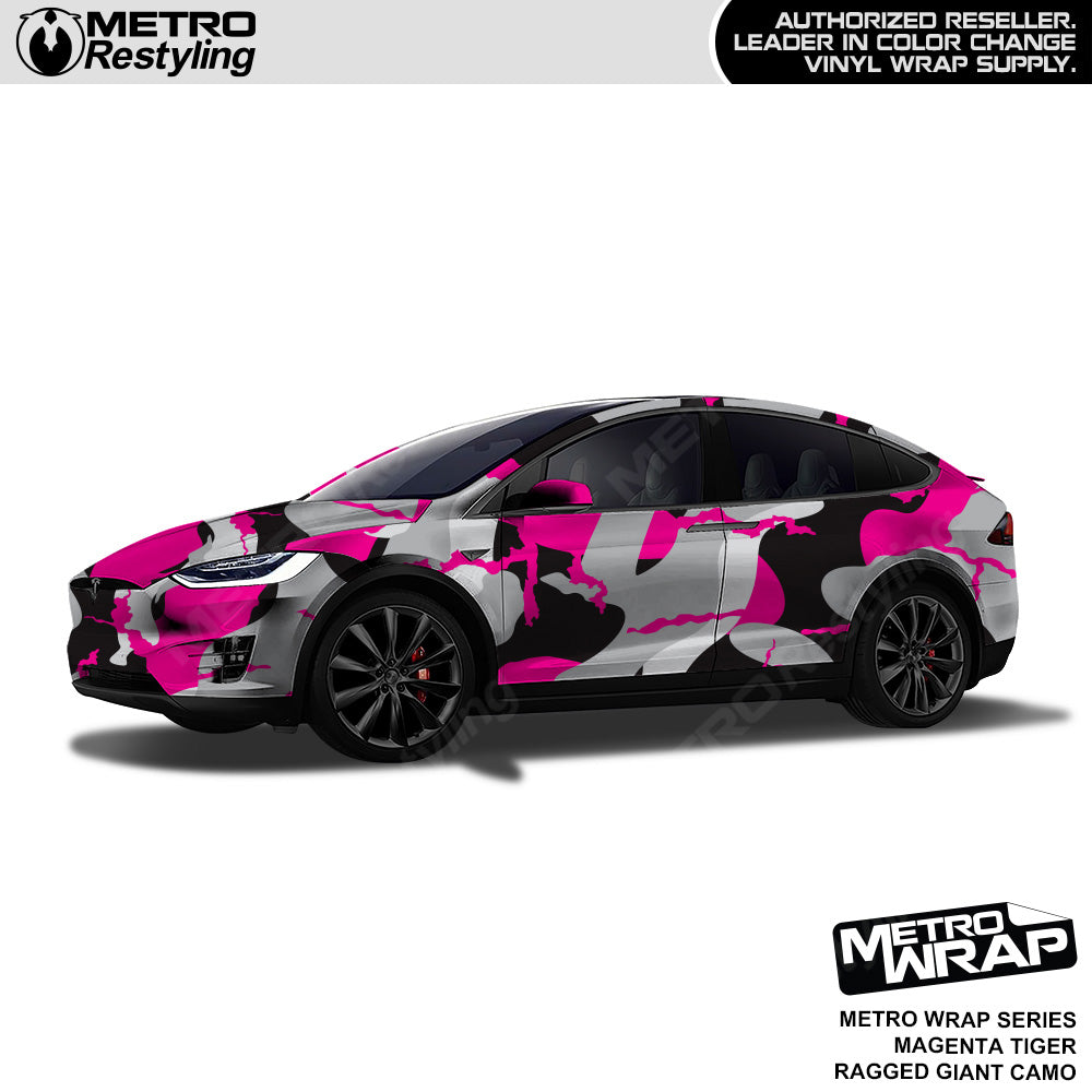 Metro Wrap Giant Ragged Magenta Tiger Camouflage Vinyl Film