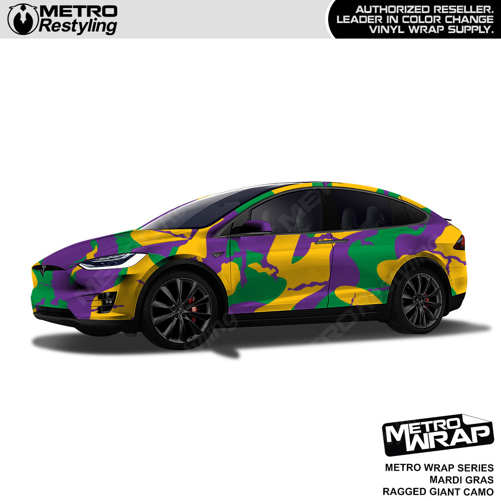 Metro Wrap Giant Ragged Mardi Gras Camouflage Vinyl Film