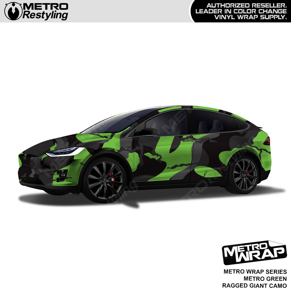 Metro Wrap Giant Ragged Metro Green Camouflage Vinyl Film