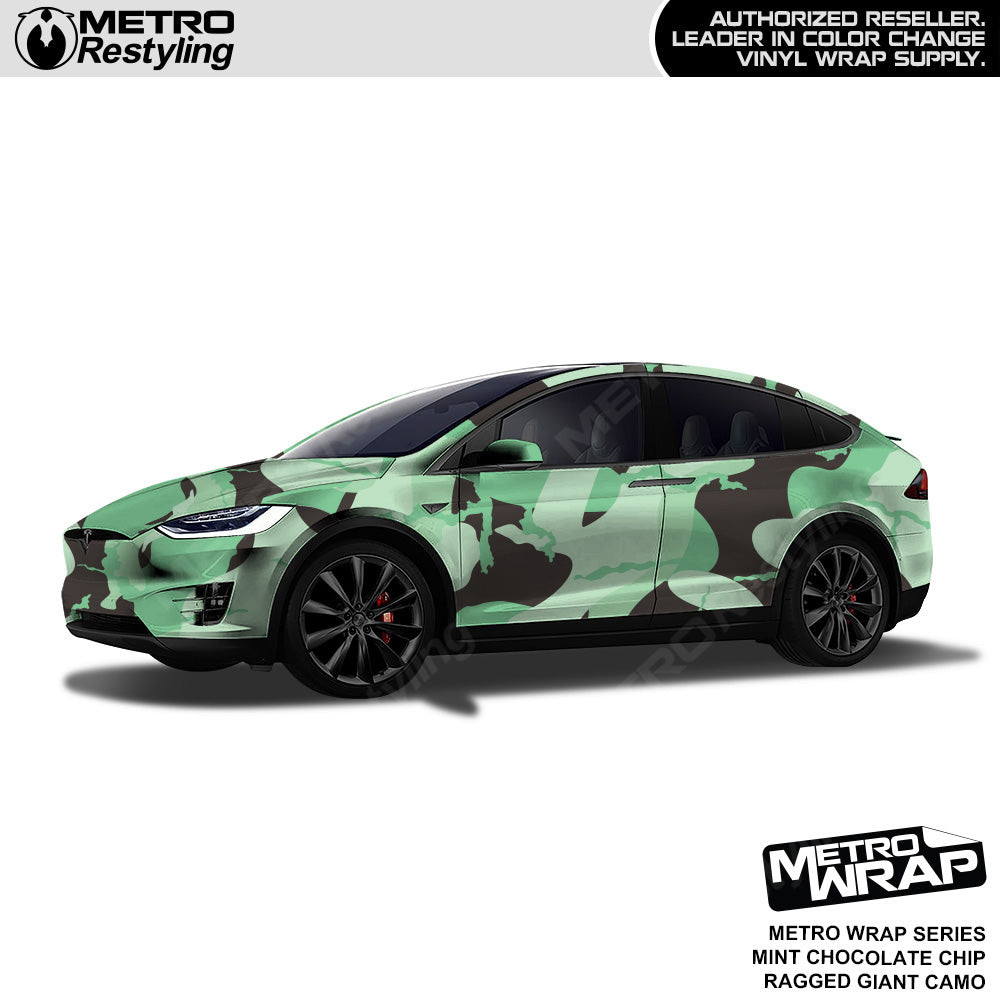 Metro Wrap Giant Ragged Mint Chocolate Chip Camouflage Vinyl Film