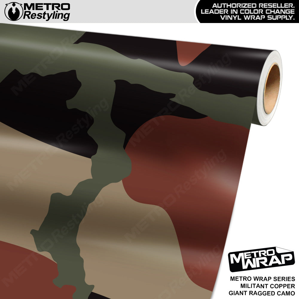 Metro Wrap Giant Ragged Militant Copper Camouflage Vinyl Film