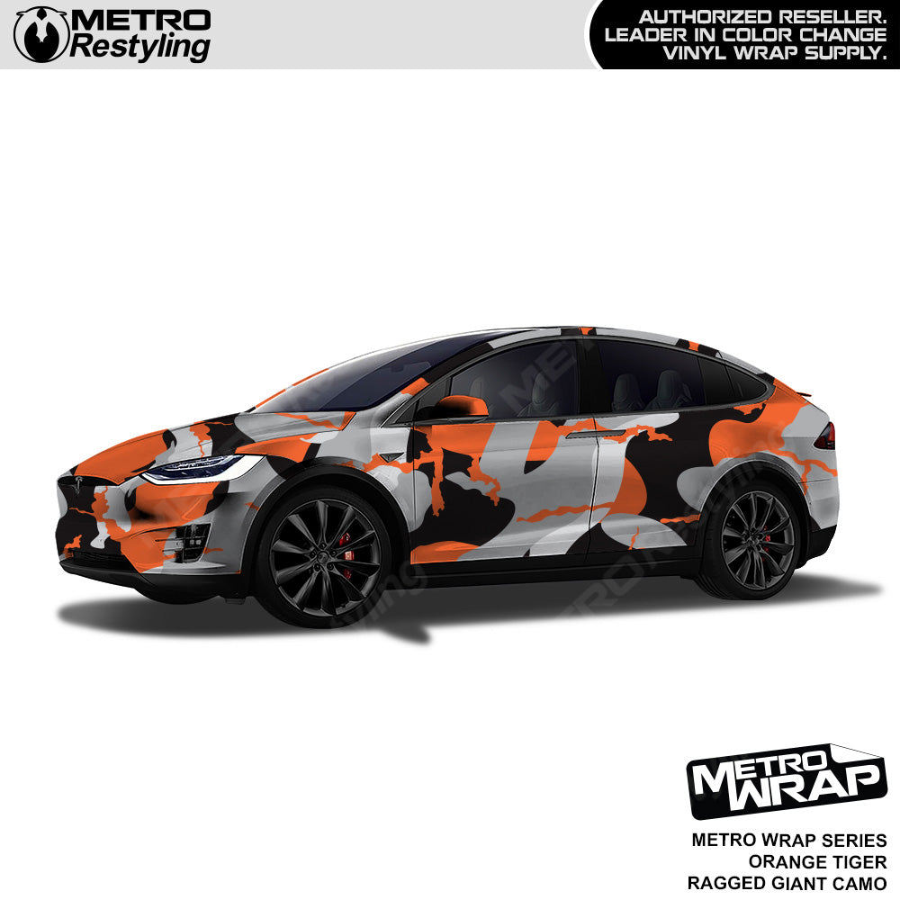 Metro Wrap Giant Ragged Orange Tiger Camouflage Vinyl Film