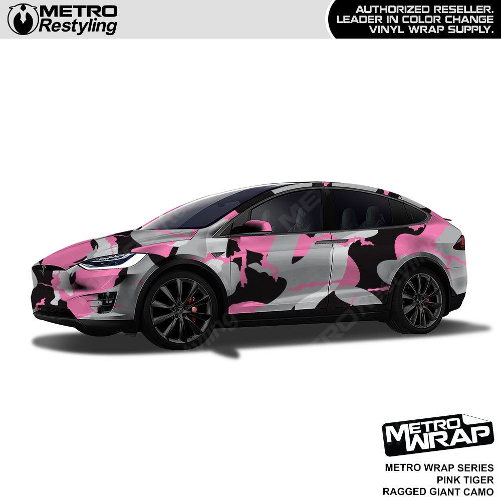 Metro Wrap Giant Ragged Pink Tiger Camouflage Vinyl Film