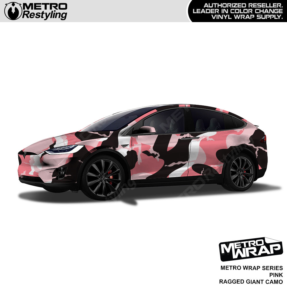 Metro Wrap Giant Ragged Pink Camouflage Vinyl Film