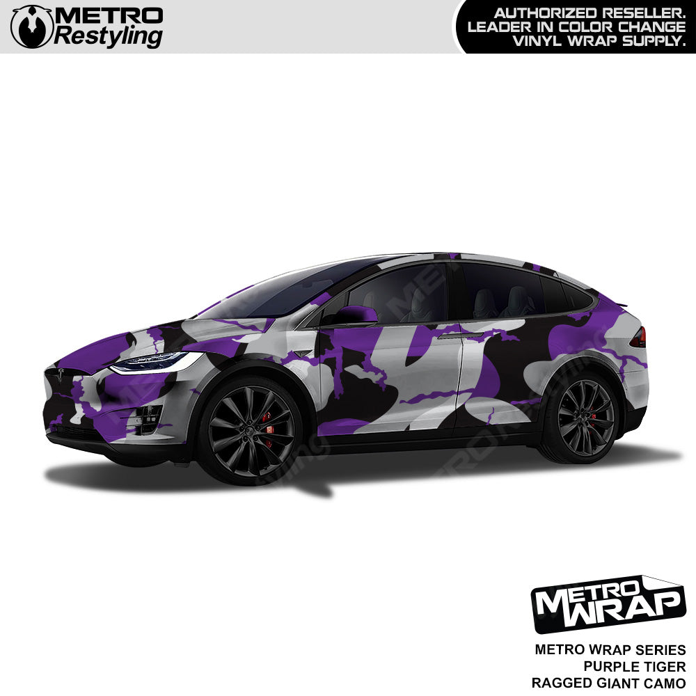 Metro Wrap Giant Ragged Purple Tiger Camouflage Vinyl Film