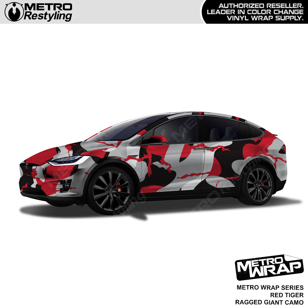 Metro Wrap Giant Ragged Red Tiger Camouflage Vinyl Film