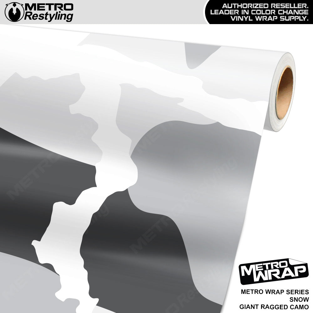 Metro Wrap Giant Ragged Snow Camouflage Vinyl Film