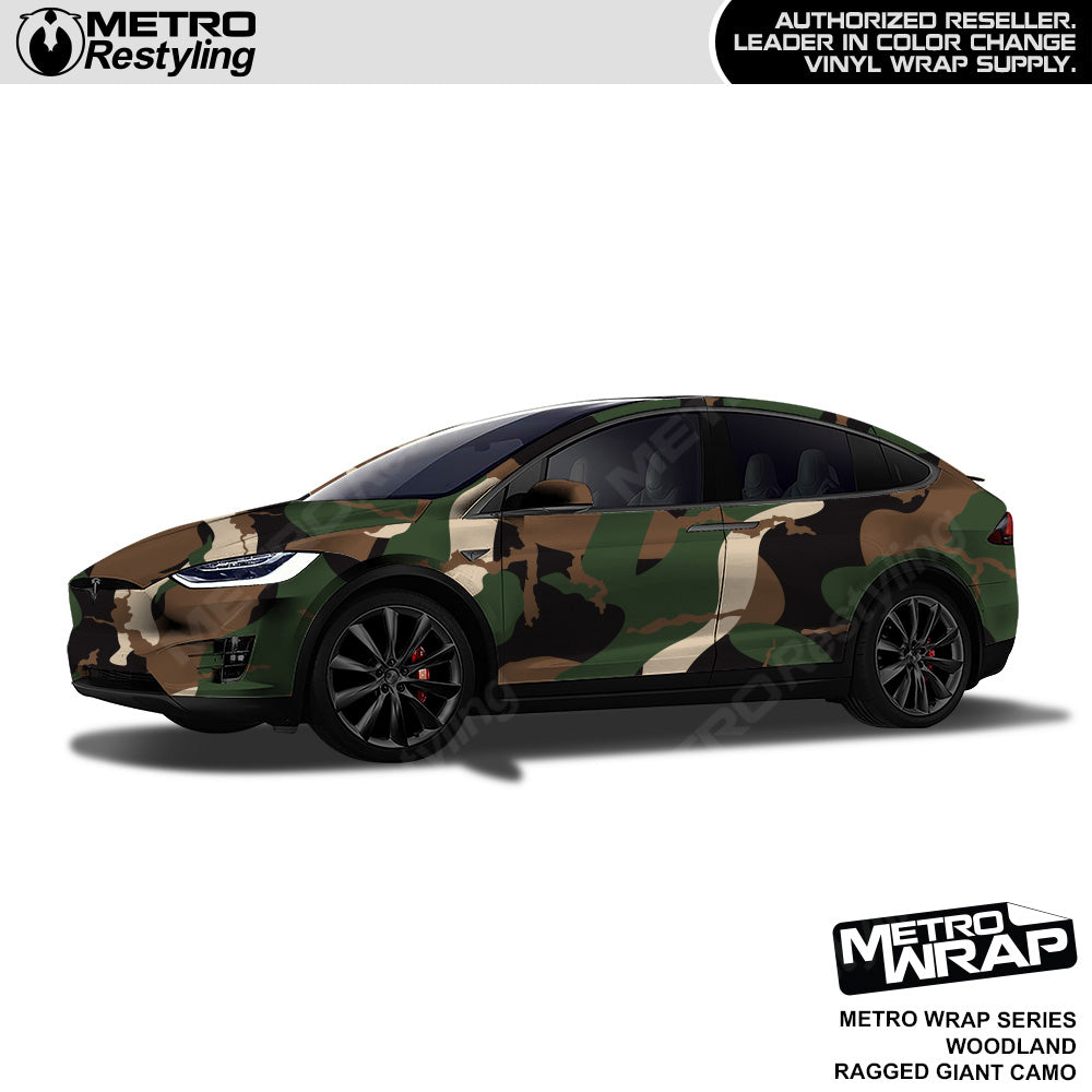 Metro Wrap Giant Ragged Woodland Camouflage Vinyl Film